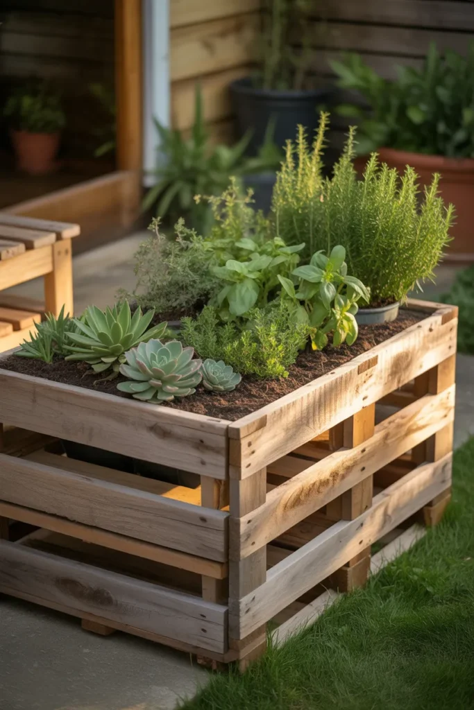Budget friendly DIY raised garden bed made from reclaimed wood for beginners