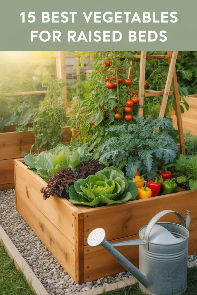 Pinterest pin for the best vegetables for raised beds beginner guide