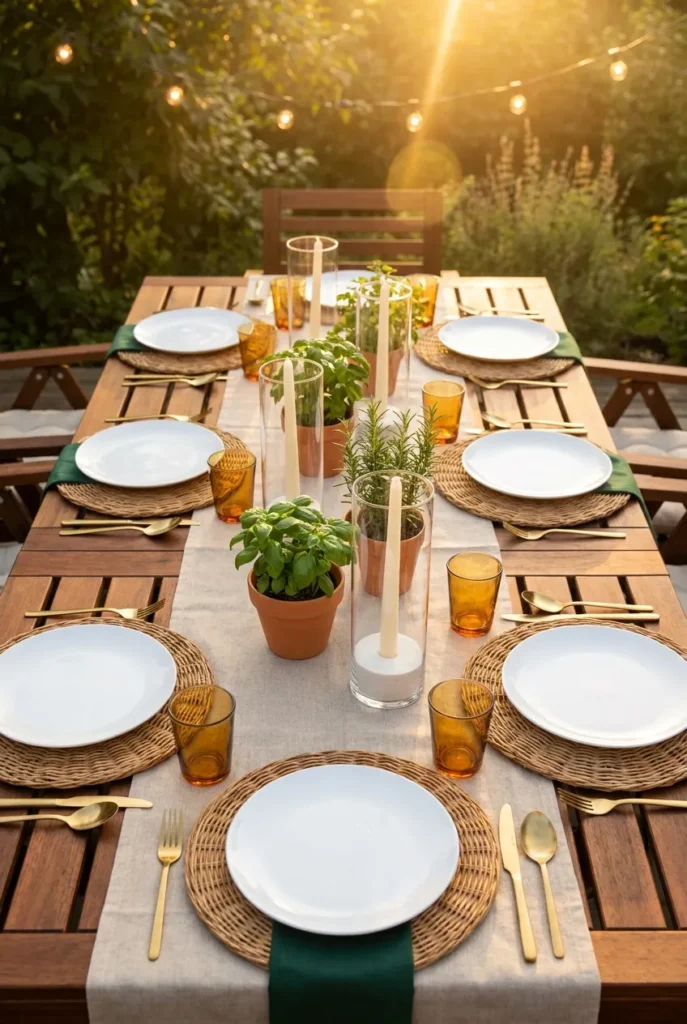how to create a beautiful tablescape outdoors complete setup overhead