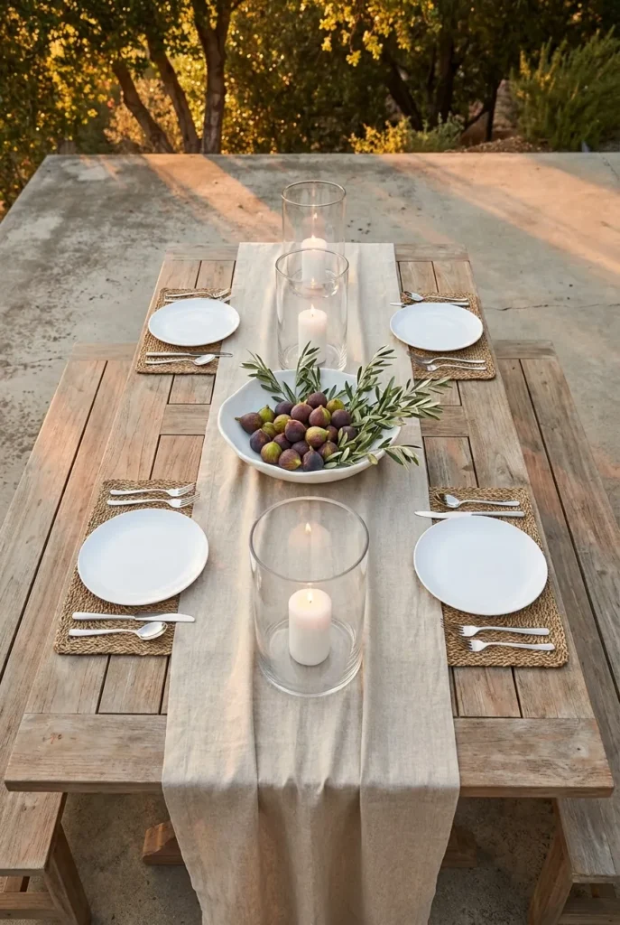 simple outdoor table decorations minimalist modern overhead