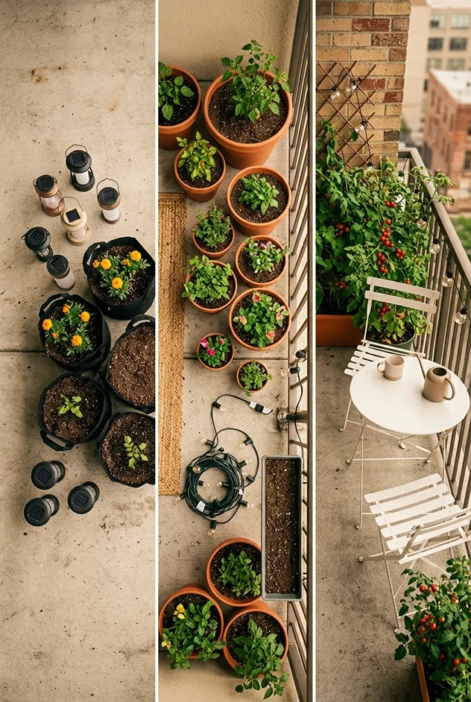 apartment balcony garden budget breakdown bare bones mid range splurge 2026 comparison