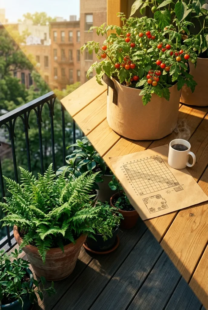 sun mapping apartment balcony for balcony garden ideas showing light and shadow zones morning