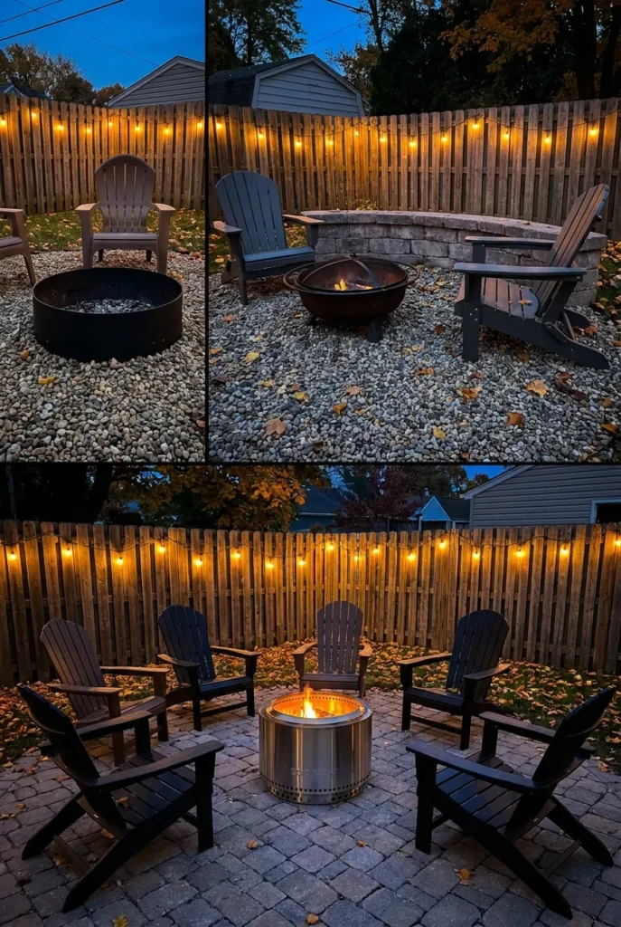 Three corner fire pit budget tiers from $200 to $2000 side by side