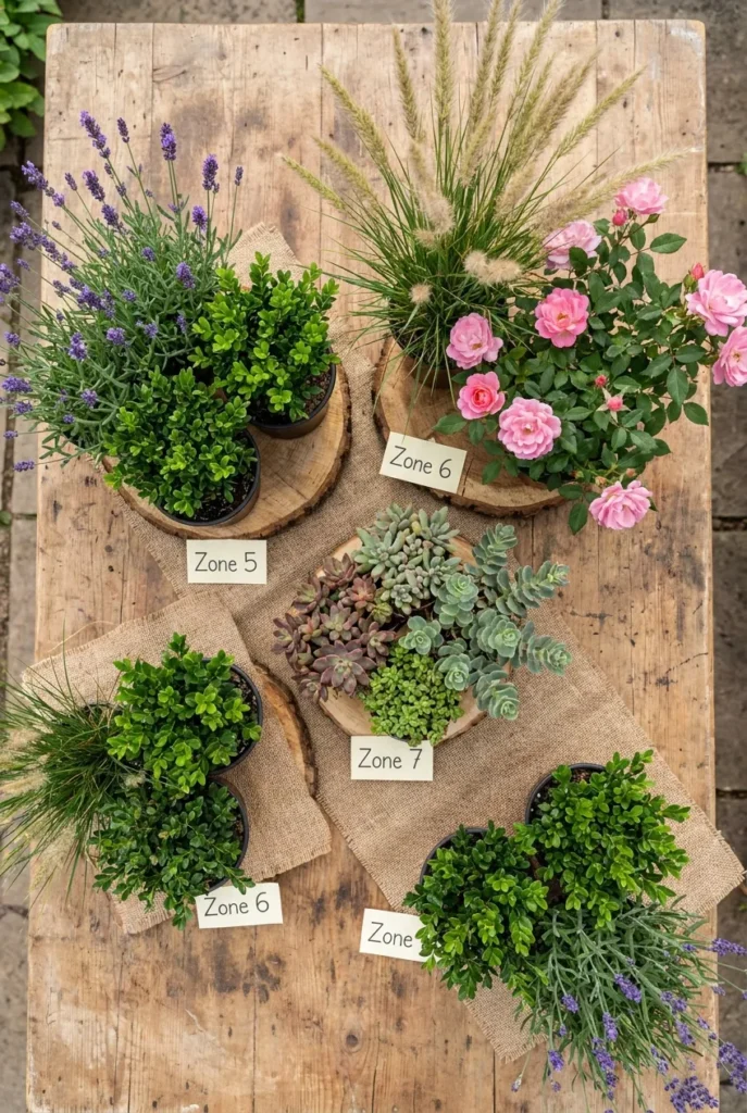 Front yard plant cheat sheet grouped by USDA zone for curb appeal