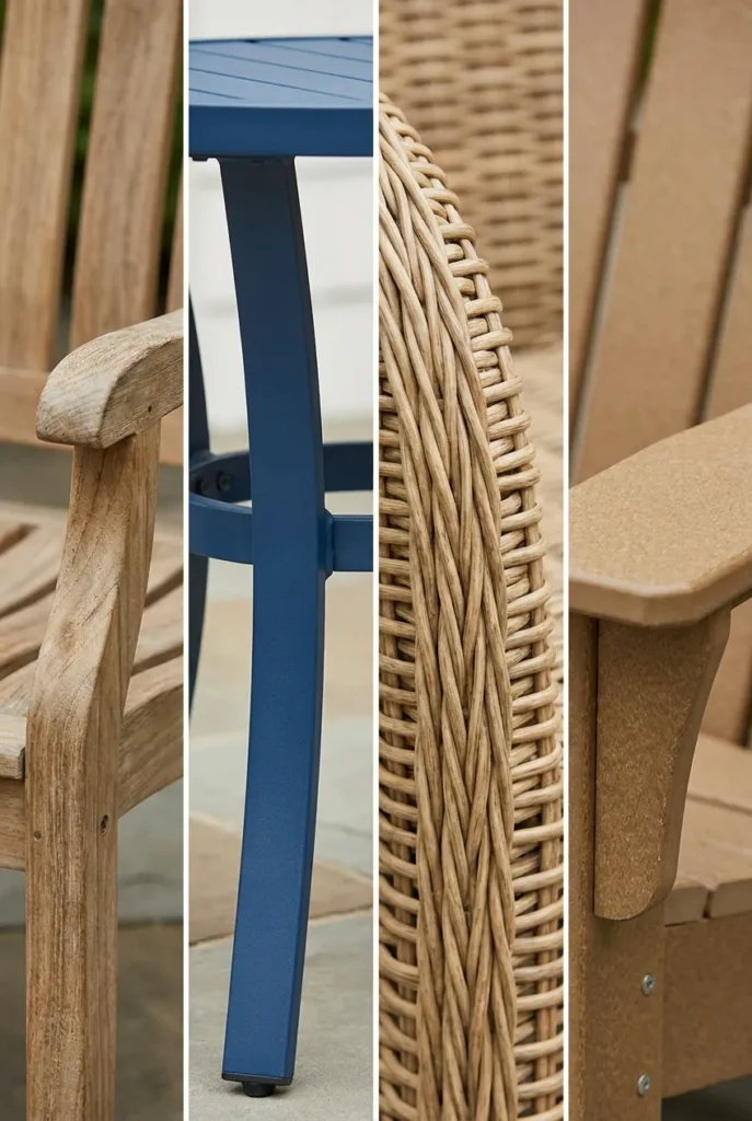 Material comparison for outdoor furniture summer protection planning