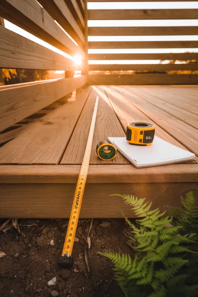 Measuring under deck clearance with a tape measure for the High-Dry-Level Test