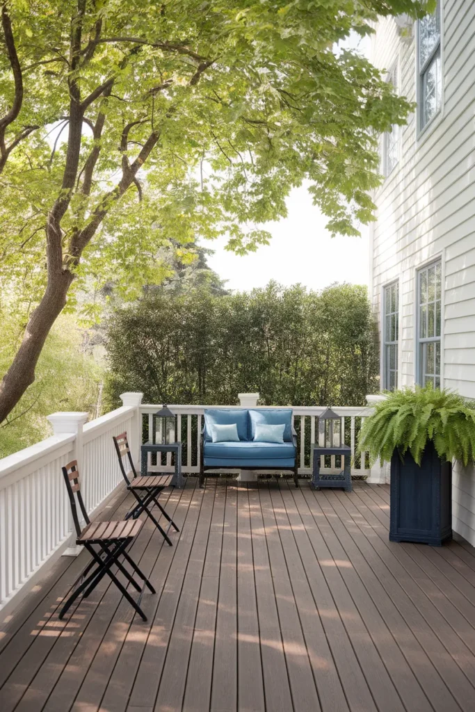 Small deck ideas on a budget 10x12 deck furniture layout with a clear walkway