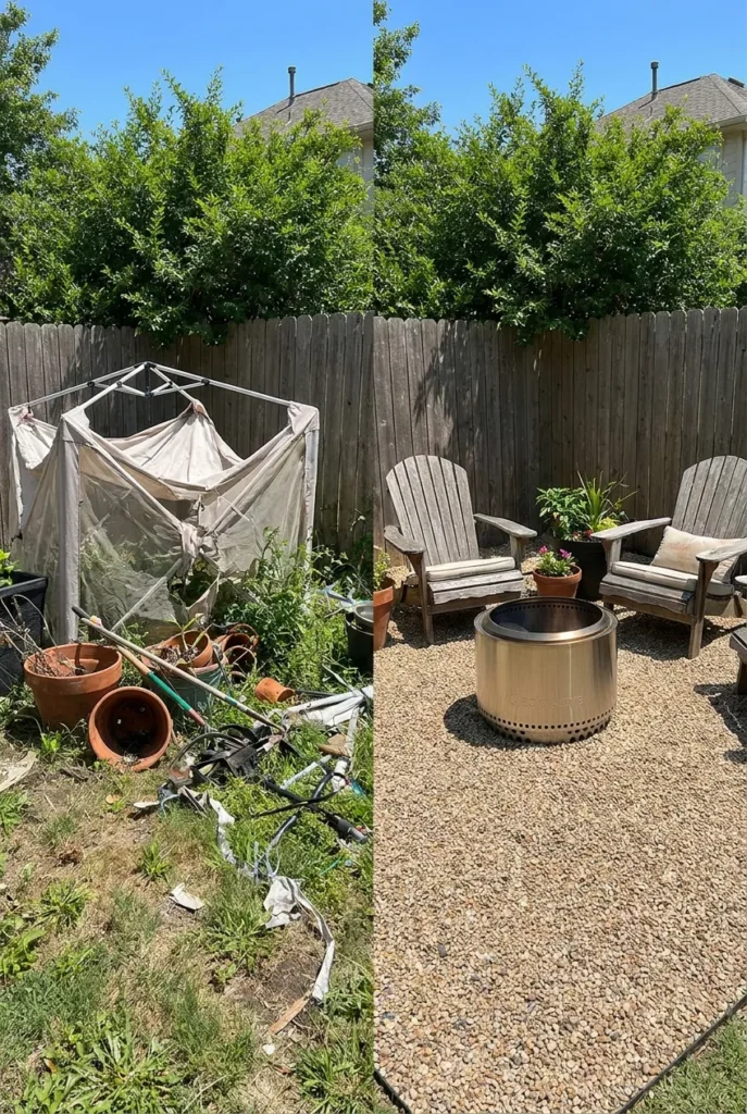 Before and after mistakes to avoid in backyard makeover under 1000