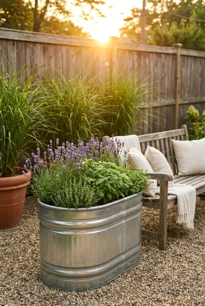 Cheap container plants and lavender for a budget backyard oasis