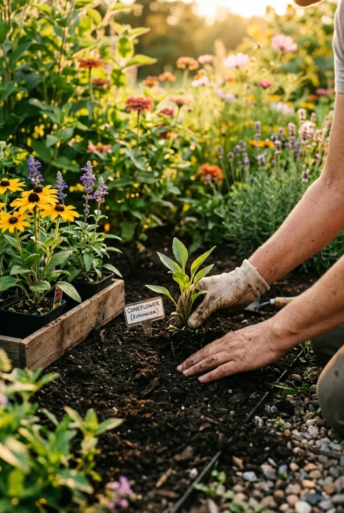 Choosing zone-hardy plants for beautiful garden ideas like coneflower and salvia