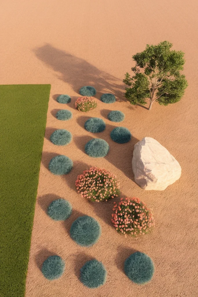 Front yard landscaping no grass ideas using the 60-30-10 curb formula from above