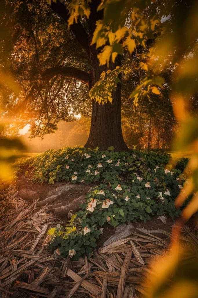 Shade garden ideas for dry shade epimedium and hellebore under a maple