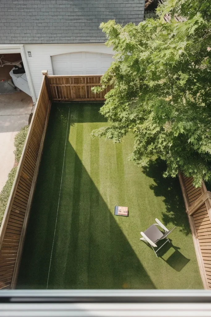 Sun mapping a small backyard garden design to find full sun and shade areas