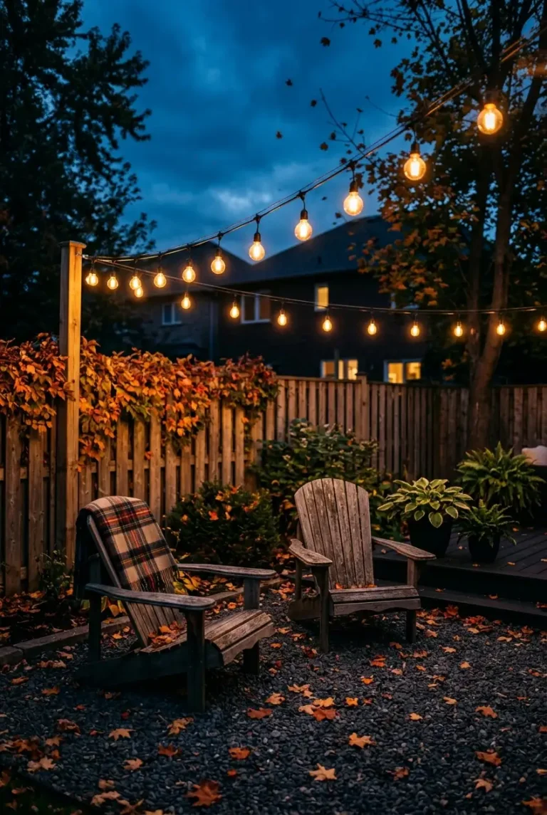 How to Hang Rustic Outdoor String Lights for Cozy Fall Nights